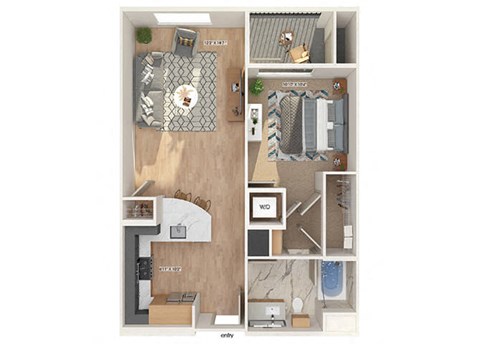 A2 Floorplan Image at Chroma Apartments in Canoga Park CA